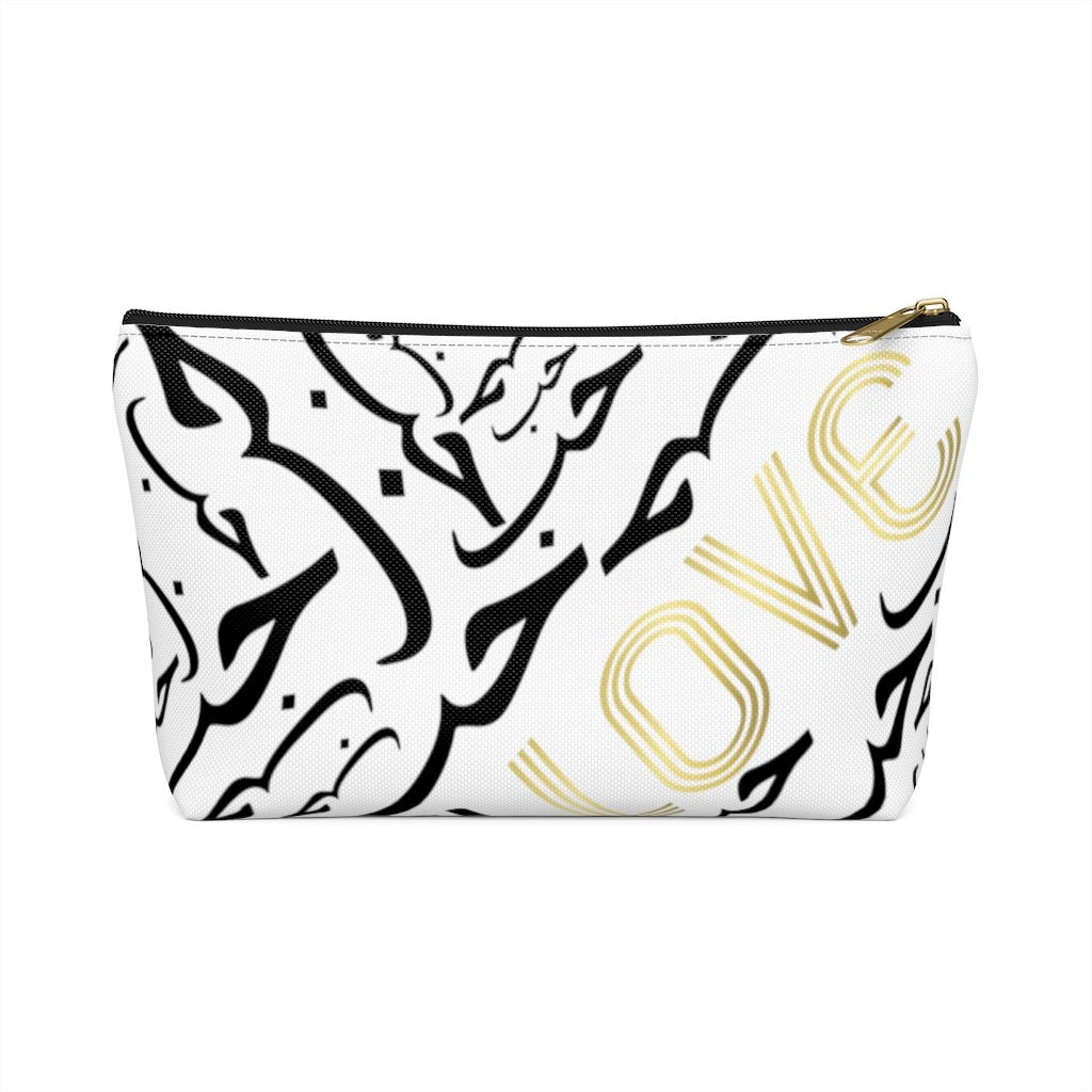 White LOVE Accessory Pouch