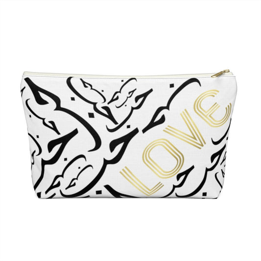 White LOVE Accessory Pouch
