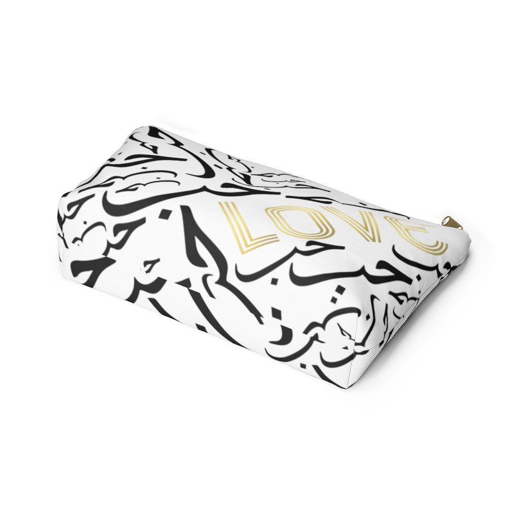 White LOVE Accessory Pouch